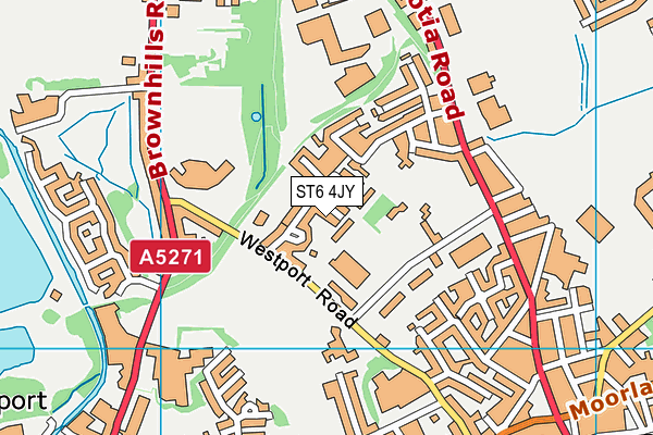 ST6 4JY map - OS VectorMap District (Ordnance Survey)