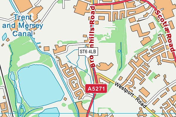 ST6 4LB map - OS VectorMap District (Ordnance Survey)