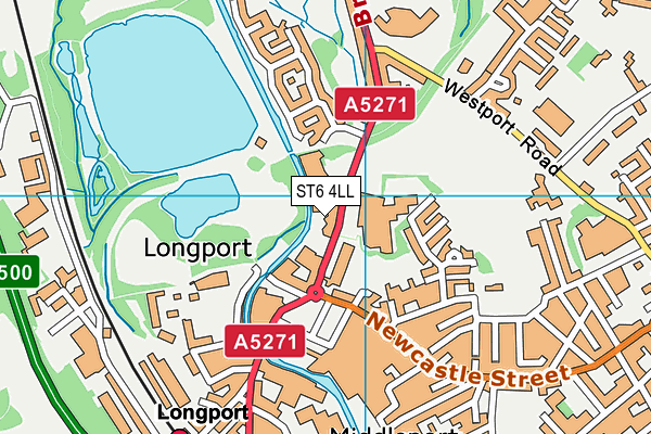 ST6 4LL map - OS VectorMap District (Ordnance Survey)