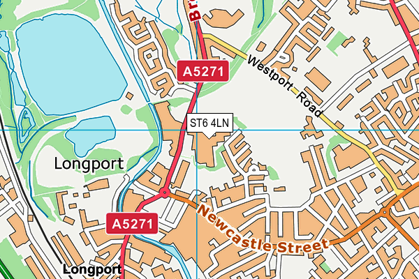 ST6 4LN map - OS VectorMap District (Ordnance Survey)