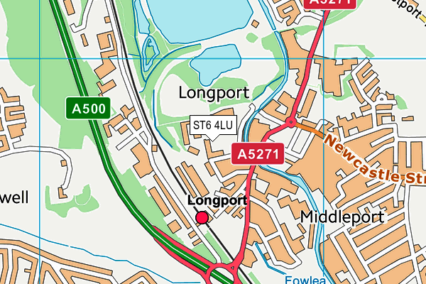 ST6 4LU map - OS VectorMap District (Ordnance Survey)