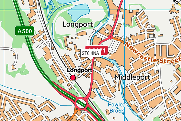 ST6 4NA map - OS VectorMap District (Ordnance Survey)