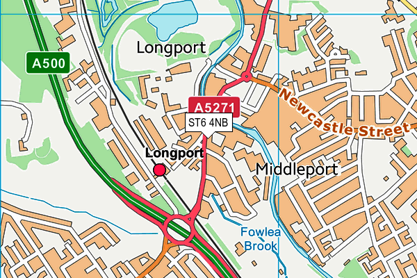 ST6 4NB map - OS VectorMap District (Ordnance Survey)