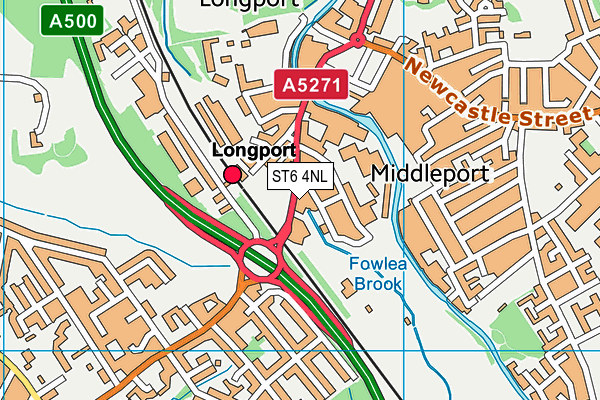 ST6 4NL map - OS VectorMap District (Ordnance Survey)