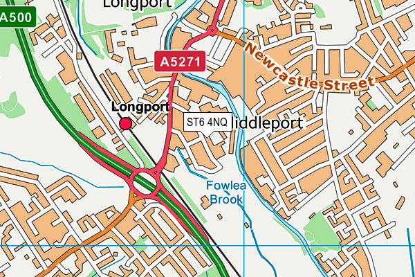 ST6 4NQ map - OS VectorMap District (Ordnance Survey)