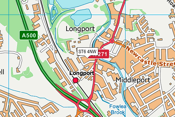 ST6 4NW map - OS VectorMap District (Ordnance Survey)