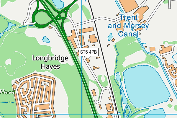 ST6 4PB map - OS VectorMap District (Ordnance Survey)