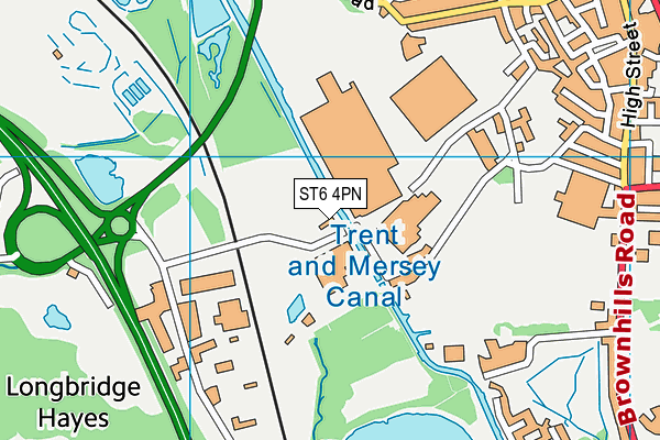 ST6 4PN map - OS VectorMap District (Ordnance Survey)