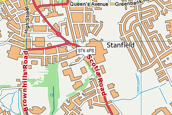 ST6 4PS map - OS VectorMap District (Ordnance Survey)