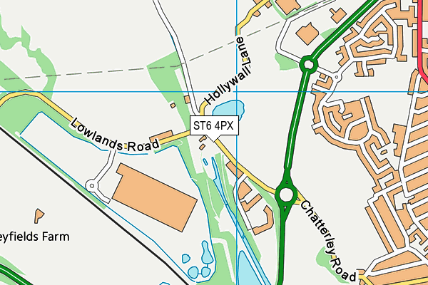 ST6 4PX map - OS VectorMap District (Ordnance Survey)