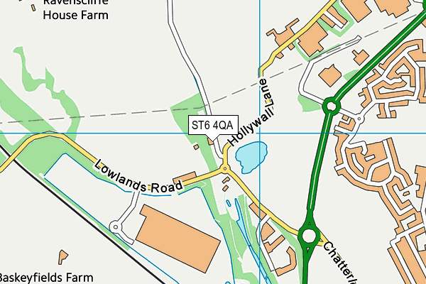 ST6 4QA map - OS VectorMap District (Ordnance Survey)