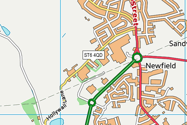 ST6 4QD map - OS VectorMap District (Ordnance Survey)