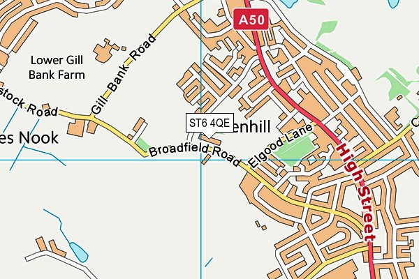 Goldenhill Primary Academy map (ST6 4QE) - OS VectorMap District (Ordnance Survey)