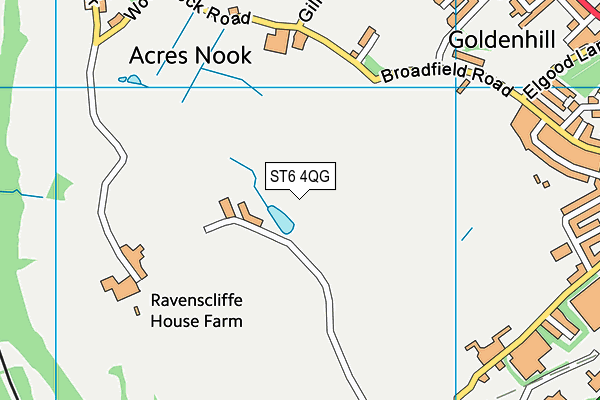 ST6 4QG map - OS VectorMap District (Ordnance Survey)