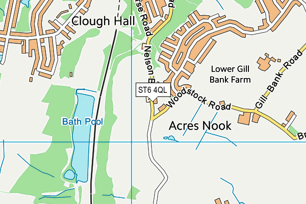 ST6 4QL map - OS VectorMap District (Ordnance Survey)