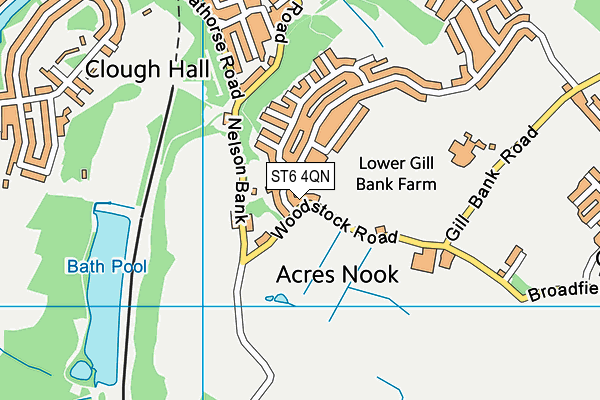 ST6 4QN map - OS VectorMap District (Ordnance Survey)