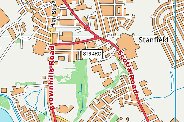 ST6 4RG map - OS VectorMap District (Ordnance Survey)