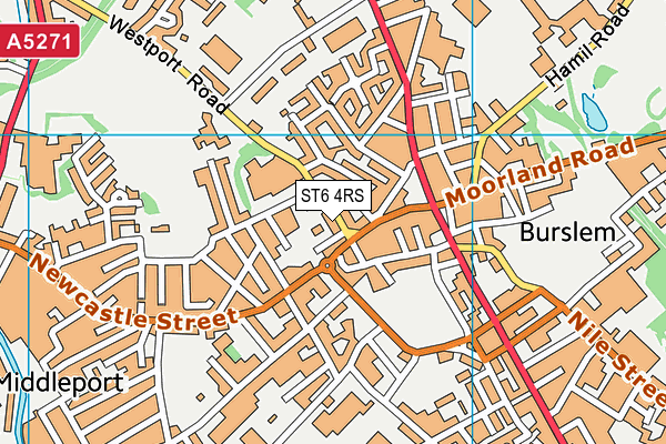 ST6 4RS map - OS VectorMap District (Ordnance Survey)