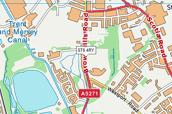 ST6 4RY map - OS VectorMap District (Ordnance Survey)