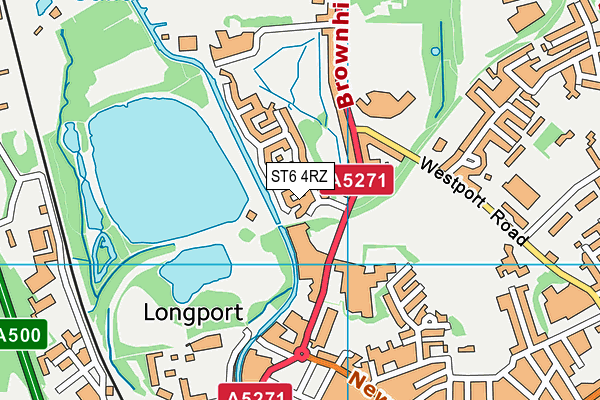 ST6 4RZ map - OS VectorMap District (Ordnance Survey)