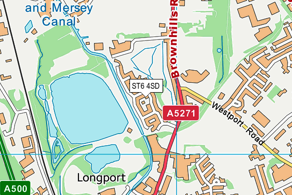 ST6 4SD map - OS VectorMap District (Ordnance Survey)