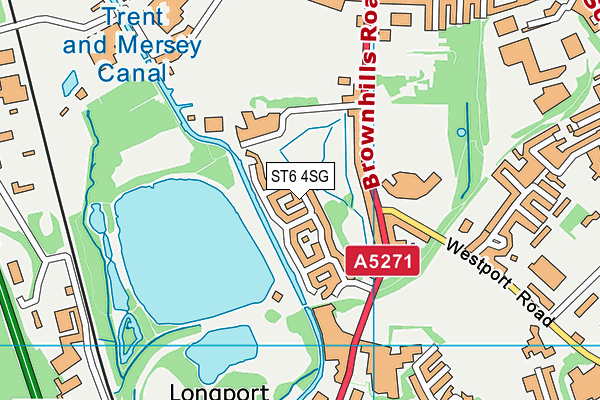 ST6 4SG map - OS VectorMap District (Ordnance Survey)