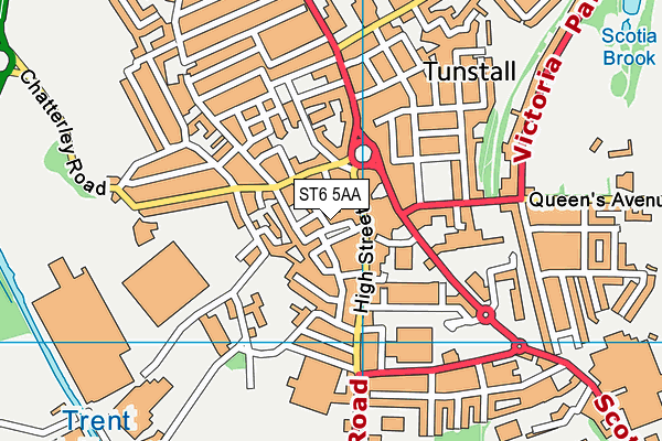 ST6 5AA map - OS VectorMap District (Ordnance Survey)