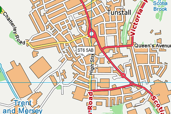 ST6 5AB map - OS VectorMap District (Ordnance Survey)