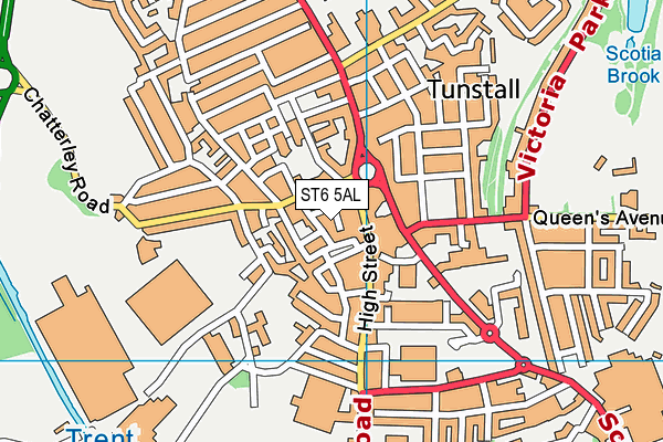 ST6 5AL map - OS VectorMap District (Ordnance Survey)