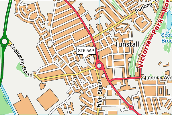 ST6 5AP map - OS VectorMap District (Ordnance Survey)