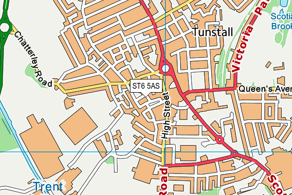 ST6 5AS map - OS VectorMap District (Ordnance Survey)