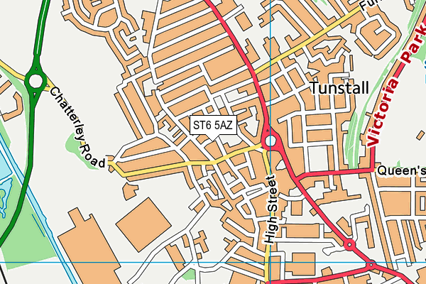 ST6 5AZ map - OS VectorMap District (Ordnance Survey)