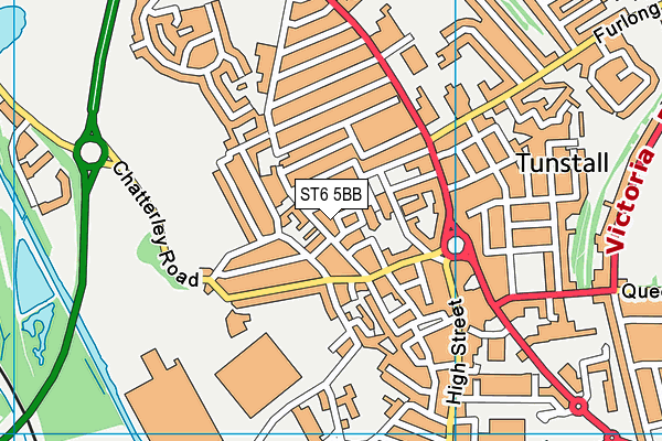 ST6 5BB map - OS VectorMap District (Ordnance Survey)