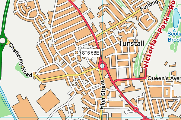 ST6 5BE map - OS VectorMap District (Ordnance Survey)