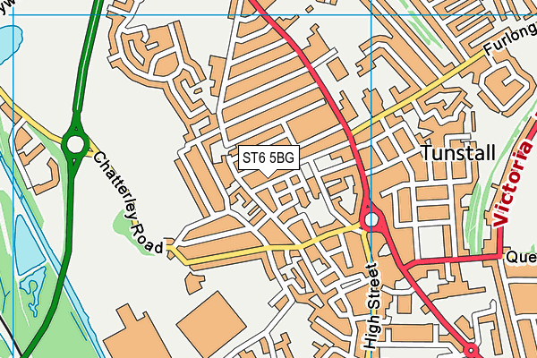 ST6 5BG map - OS VectorMap District (Ordnance Survey)