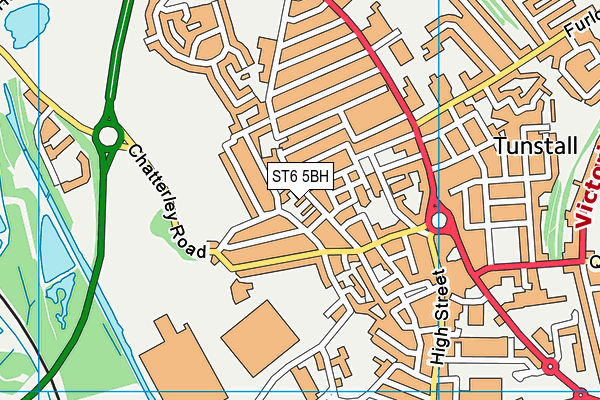 ST6 5BH map - OS VectorMap District (Ordnance Survey)