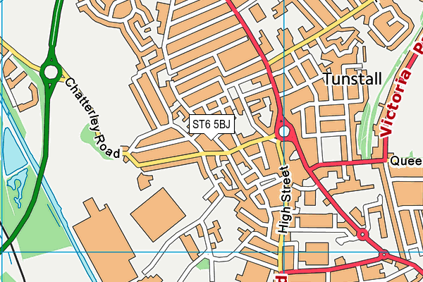 ST6 5BJ map - OS VectorMap District (Ordnance Survey)