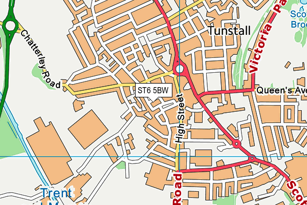 ST6 5BW map - OS VectorMap District (Ordnance Survey)