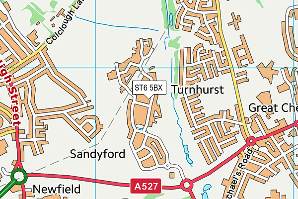 ST6 5BX map - OS VectorMap District (Ordnance Survey)