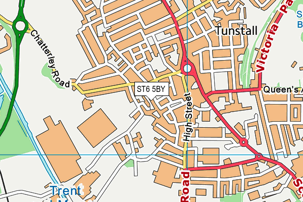ST6 5BY map - OS VectorMap District (Ordnance Survey)