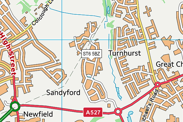 ST6 5BZ map - OS VectorMap District (Ordnance Survey)