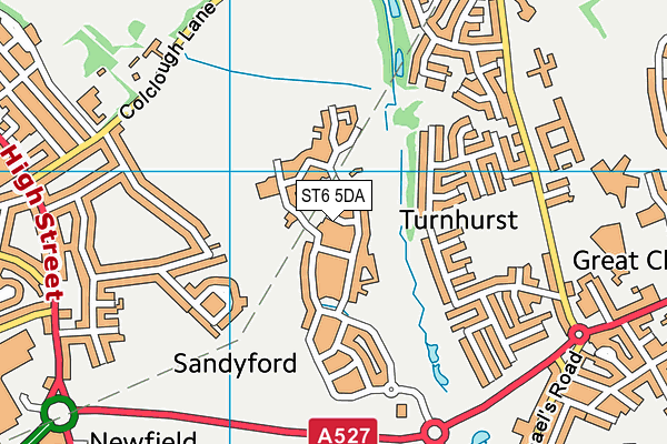 ST6 5DA map - OS VectorMap District (Ordnance Survey)