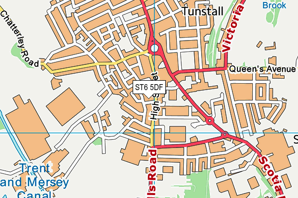 ST6 5DF map - OS VectorMap District (Ordnance Survey)