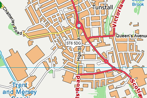 ST6 5DG map - OS VectorMap District (Ordnance Survey)