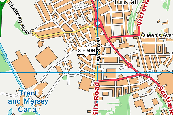 ST6 5DH map - OS VectorMap District (Ordnance Survey)