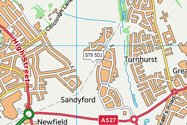 ST6 5DJ map - OS VectorMap District (Ordnance Survey)