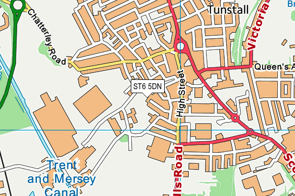 ST6 5DN map - OS VectorMap District (Ordnance Survey)