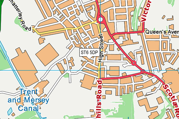 ST6 5DP map - OS VectorMap District (Ordnance Survey)