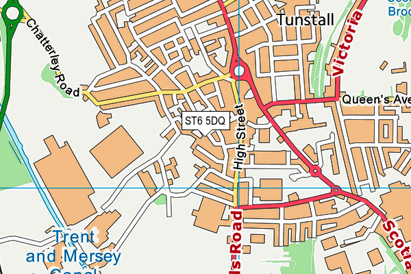 ST6 5DQ map - OS VectorMap District (Ordnance Survey)