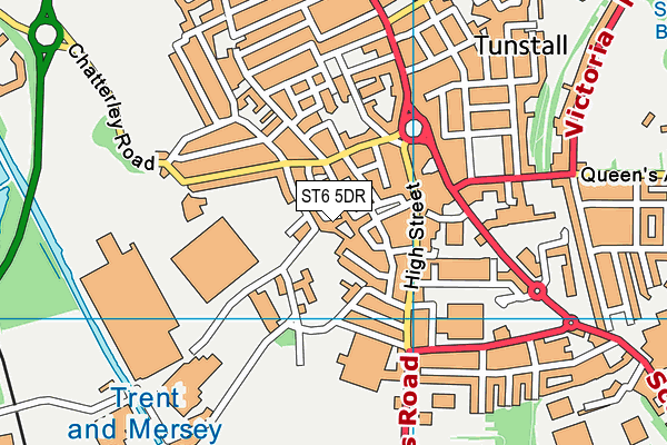 ST6 5DR map - OS VectorMap District (Ordnance Survey)